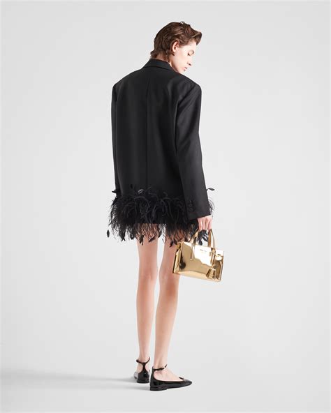 prada duck feather jacket|Black/white Single.